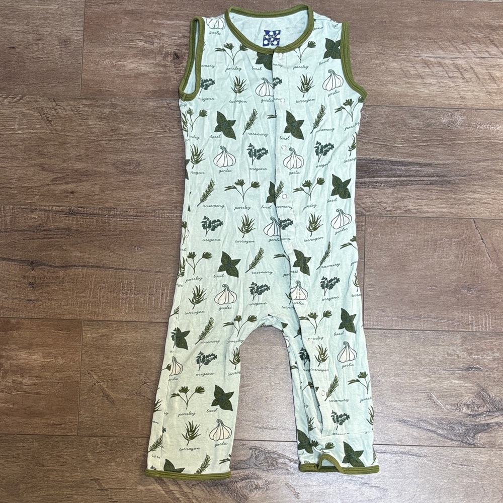 Kickee Brand Bamboo Herb Garden Jumpsuit 3T